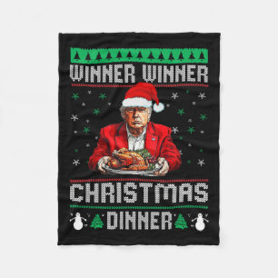 Vinnare Vinnare Juldagen Santa Trump Ugly Sw Fleecefilt