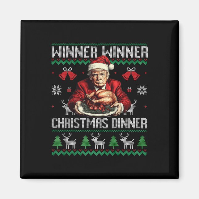 Vinnare Vinnare Juldagen Santa Trump Ugly Sw Magnet (Framsidan)