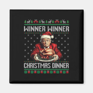 Vinnare Vinnare Juldagen Santa Trump Ugly Sw Magnet