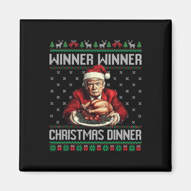 Vinnare Vinnare Juldagen Santa Trump Ugly Sw Magnet (Framsidan)