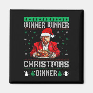Vinnare Vinnare Juldagen Santa Trump Ugly Sw Magnet