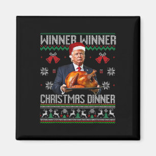 Vinnare Vinnare Juldagen Santa Trump Ugly Sw Magnet