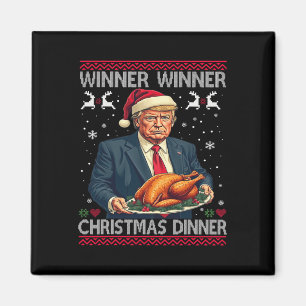 Vinnare Vinnare Juldagen Santa Trump Ugly Sw Magnet