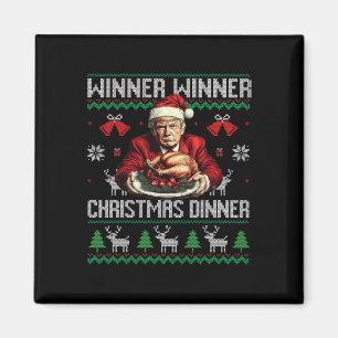 Vinnare Vinnare Juldagen Santa Trump Ugly Sw Magnet