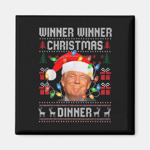 Vinnare Vinnare Juldagen Santa Trump Ugly Sw Magnet