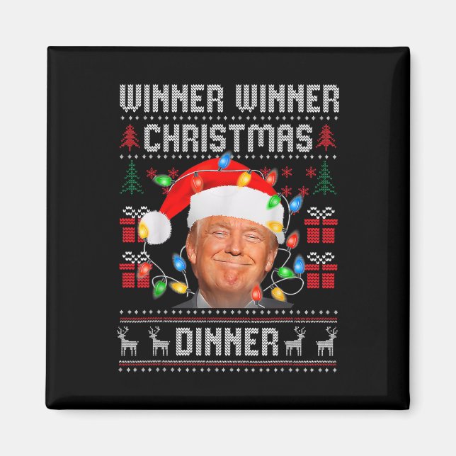 Vinnare Vinnare Juldagen Santa Trump Ugly Sw Magnet (Framsidan)