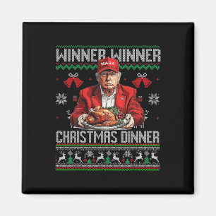 Vinnare Vinnare Juldagen Santa Trump Ugly Sw Magnet