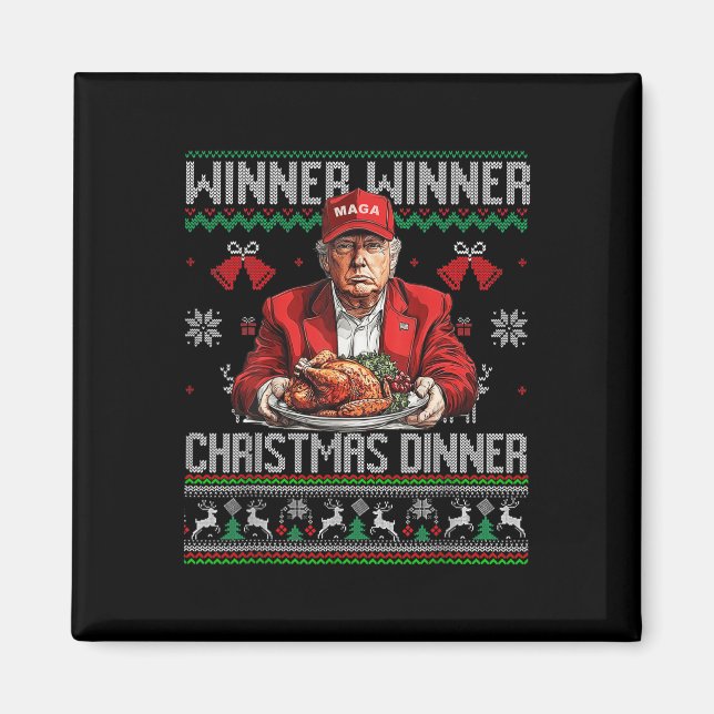 Vinnare Vinnare Juldagen Santa Trump Ugly Sw Magnet (Framsidan)