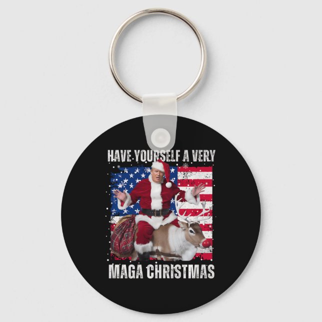 Vinnare Vinnare Juldagen Santa Trump Ugly Sw Nyckelring (Framsida)