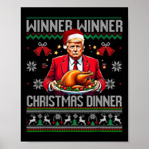 Vinnare Vinnare Juldagen Santa Trump Ugly Sw Poster