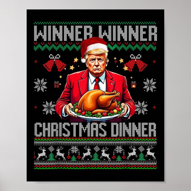 Vinnare Vinnare Juldagen Santa Trump Ugly Sw Poster (Framsidan)
