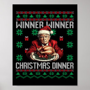 Vinnare Vinnare Juldagen Santa Trump Ugly Sw Poster