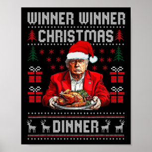 Vinnare Vinnare Juldagen Santa Trump Ugly Sw Poster