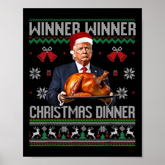 Vinnare Vinnare Juldagen Santa Trump Ugly Sw Poster (Framsidan)