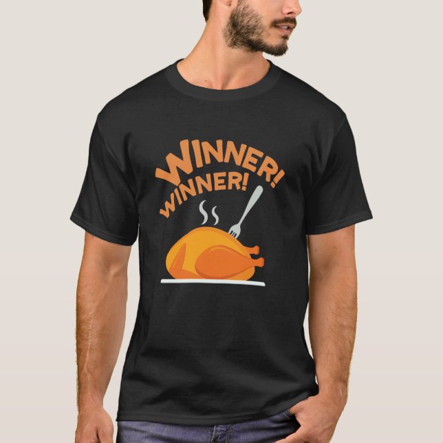 Vinnare Vinnare Kyckling Middag T Shirt (Framsida)