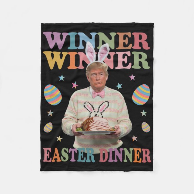Vinnare Vinnare Påskmiddag President Trump Glad  Fleecefilt (Framsidan)