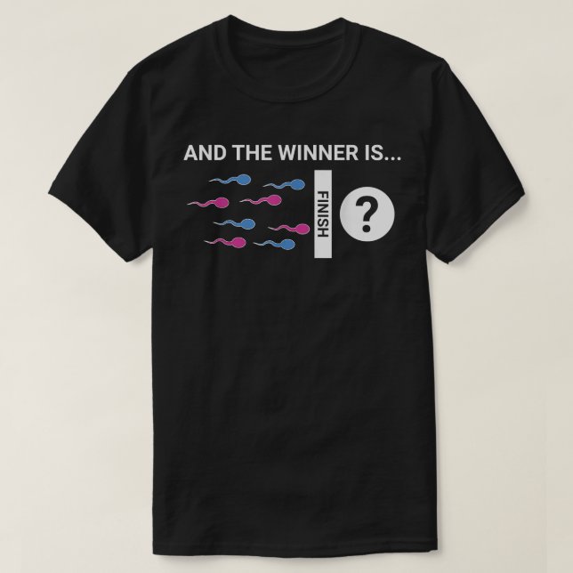 Vinnaren är Cute Baby Gender Reveal Party Joke T Shirt (Design framsida)