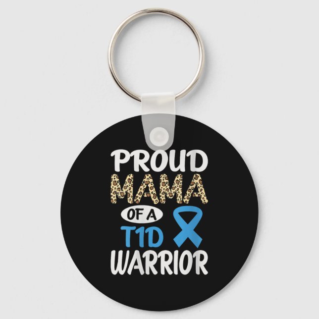 Vinnares stolta Mamma av A T1d Warrior V-nacke Nyckelring (Framsida)