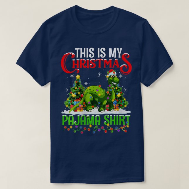 Vinnarna är min jul Pajama Brontosaurus C T Shirt (Design framsida)