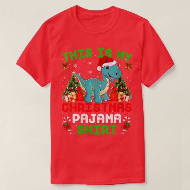 Vinnarna är min jul Pajama Brontosaurus C T Shirt (Design framsida)