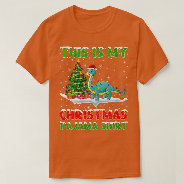 Vinnarna är min jul Pajama Brontosaurus C T Shirt (Design framsida)