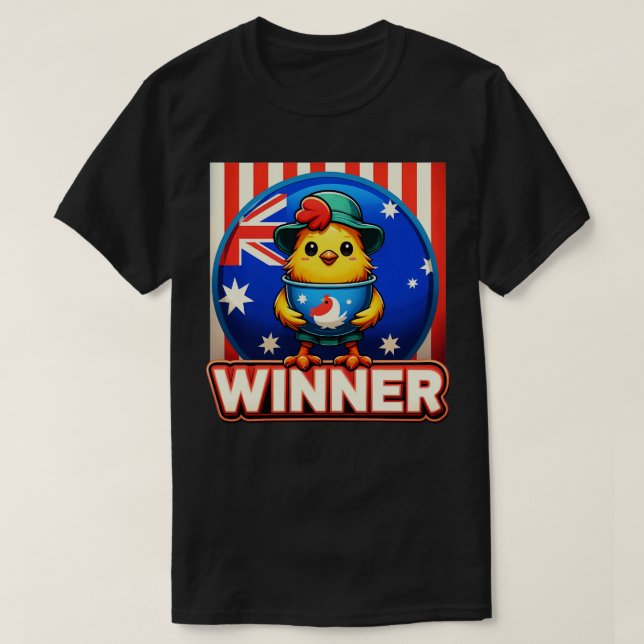 Vinner Winner Chicken Middag 4 T Shirt (Design framsida)