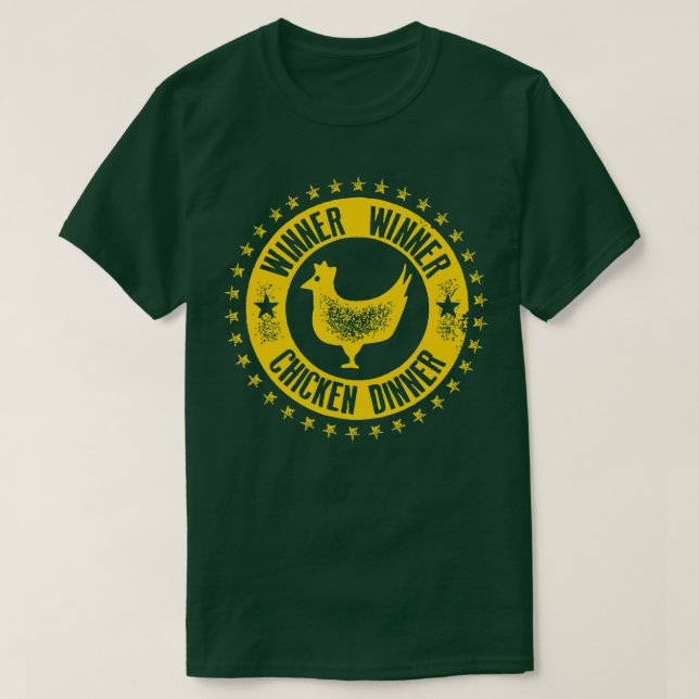 Vinner Winner Chicken Middag T Shirt (Design framsida)