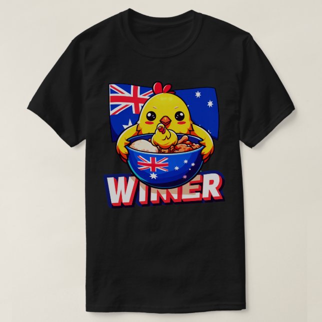 Vinner Winner Chicken Middag T Shirt (Design framsida)