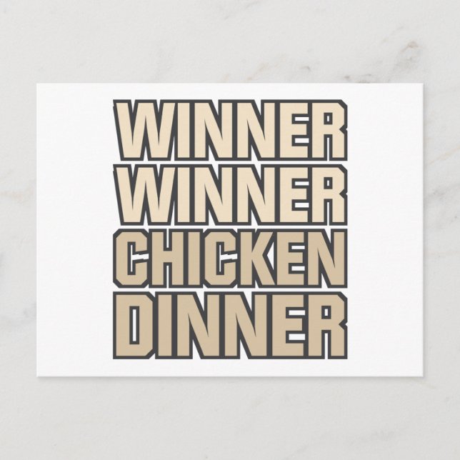 Vinner Winner Chicken Middag Vykort (Framsida)