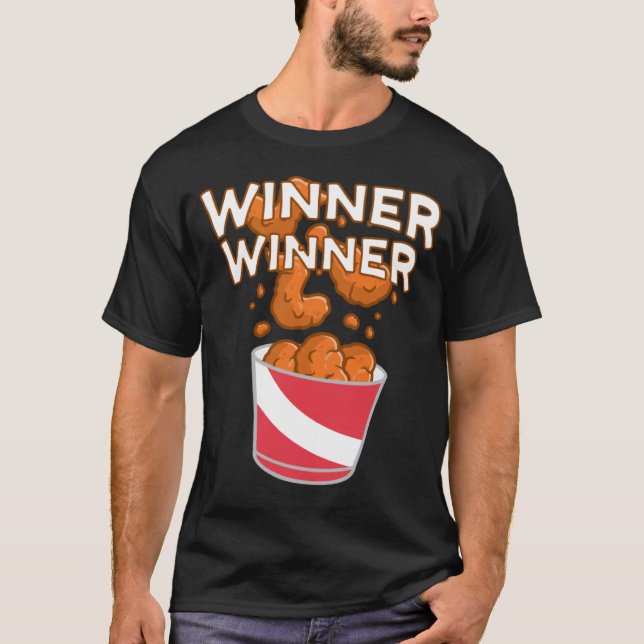 Vinner Winner Chickens Middag T Shirt (Framsida)