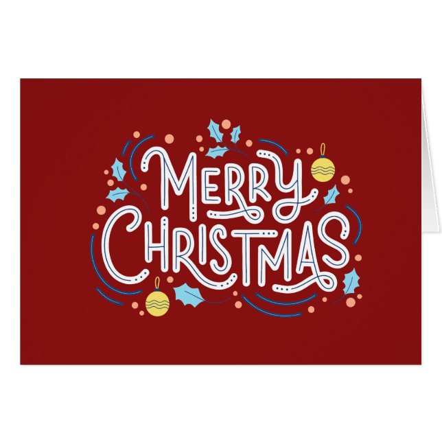 Vinning God jul White Snowflake Hälsningskort (Framsidan Horizontal)