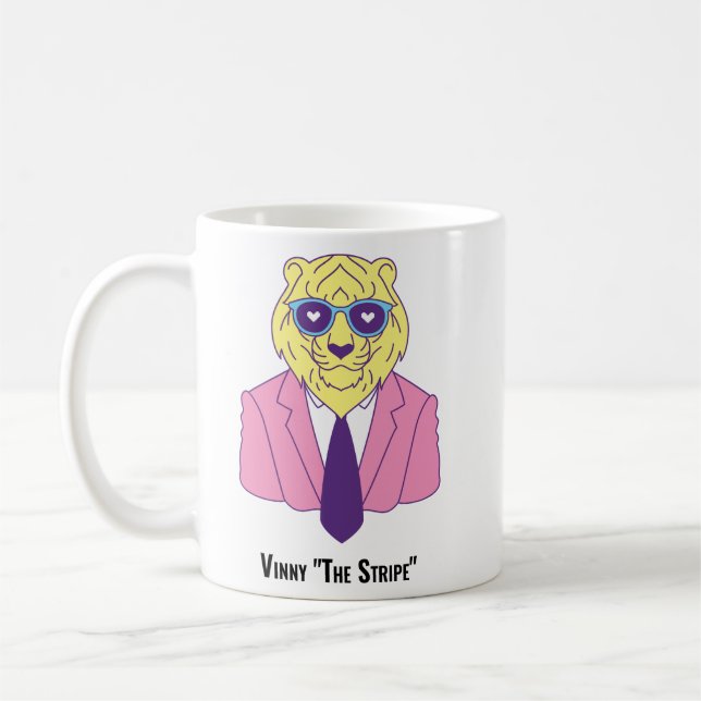 Vinny "Rand" - Tiger i Rosa Kostym Kaffemugg (Vänster)