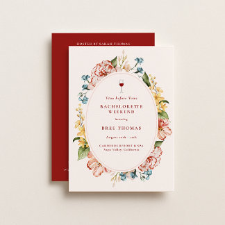 Vino Before Vows Bachelorette Weekend Inbjudningar
