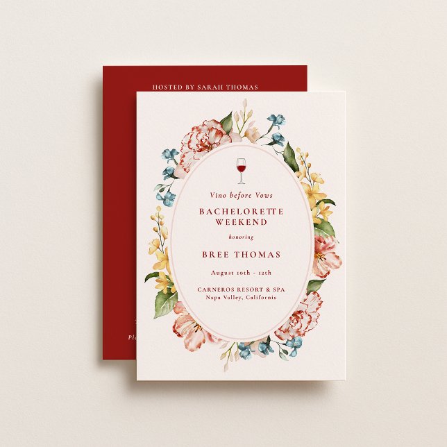 Vino Before Vows Bachelorette Weekend Inbjudningar (Skapare uppladdad)