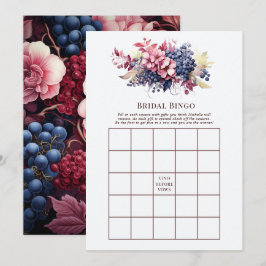 Vino Before Vows Blommig Bröllopsbingo för Brudtär Inbjudningar