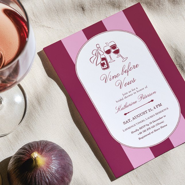 Vino Before Vows Bridal Shower Invitation Inbjudningar (Skapare uppladdad)