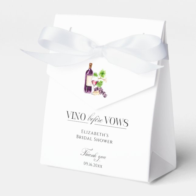Vino Before Vows Bröllopsdusch Vin Tack Presentaskar (Framsidan Sidan)
