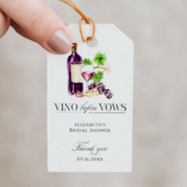 Vino Before Vows Bröllopsdusch Vin Tack Presentetikett