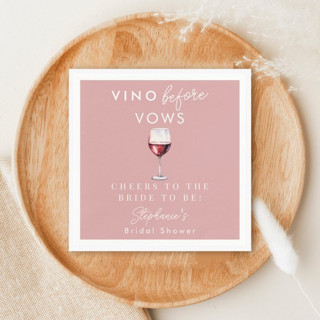 Vino Before Vows Rosé Röd Vin Bröllopsfest Pappersservett (Skapare uppladdad)