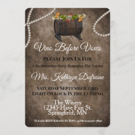 Vino Before Vows Sällskapsfest Inbjudan
