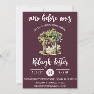 Vino before Vows, Trellis, Grapevine Möhippa Inbjudningar