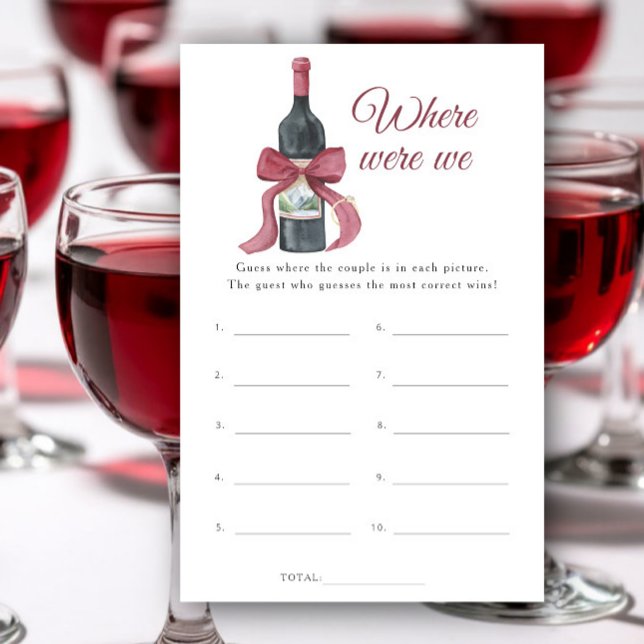Vino Bridal shower Where were we game (Skapare uppladdad)
