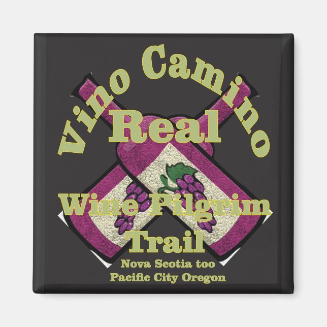 Vino Camino Real Pilgrimage Trail Magnet (Framsidan)