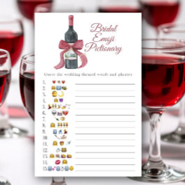Vino före bröllop Bröllopsdusch emoji Pictionary