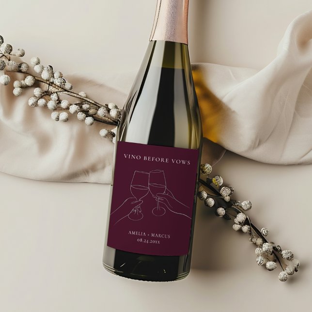 Vino före bröllop Chic vin bröllopsdusch Vinflaska Etikett (Skapare uppladdad)