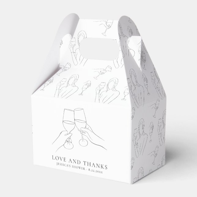 Vino före bröllop Chic vin bröllopsfest Presentaskar (Framsidan Sidan)