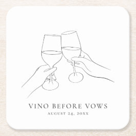 Vino före bröllop Chic vin bröllopsfest Underlägg Papper Kvadrat