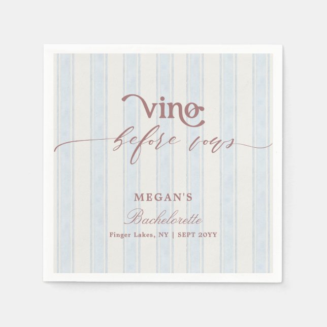 Vino före bröllopet Vinland Bachelorettefest Pappersservett (Framsidan)