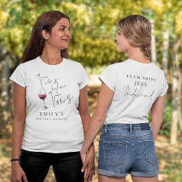 Vino före bröllopslöfte Tjejnamn på baksidan Möhip T Shirt