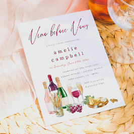 Vino före bröllopslöften Bröllopsdusch för vin Inbjudningar